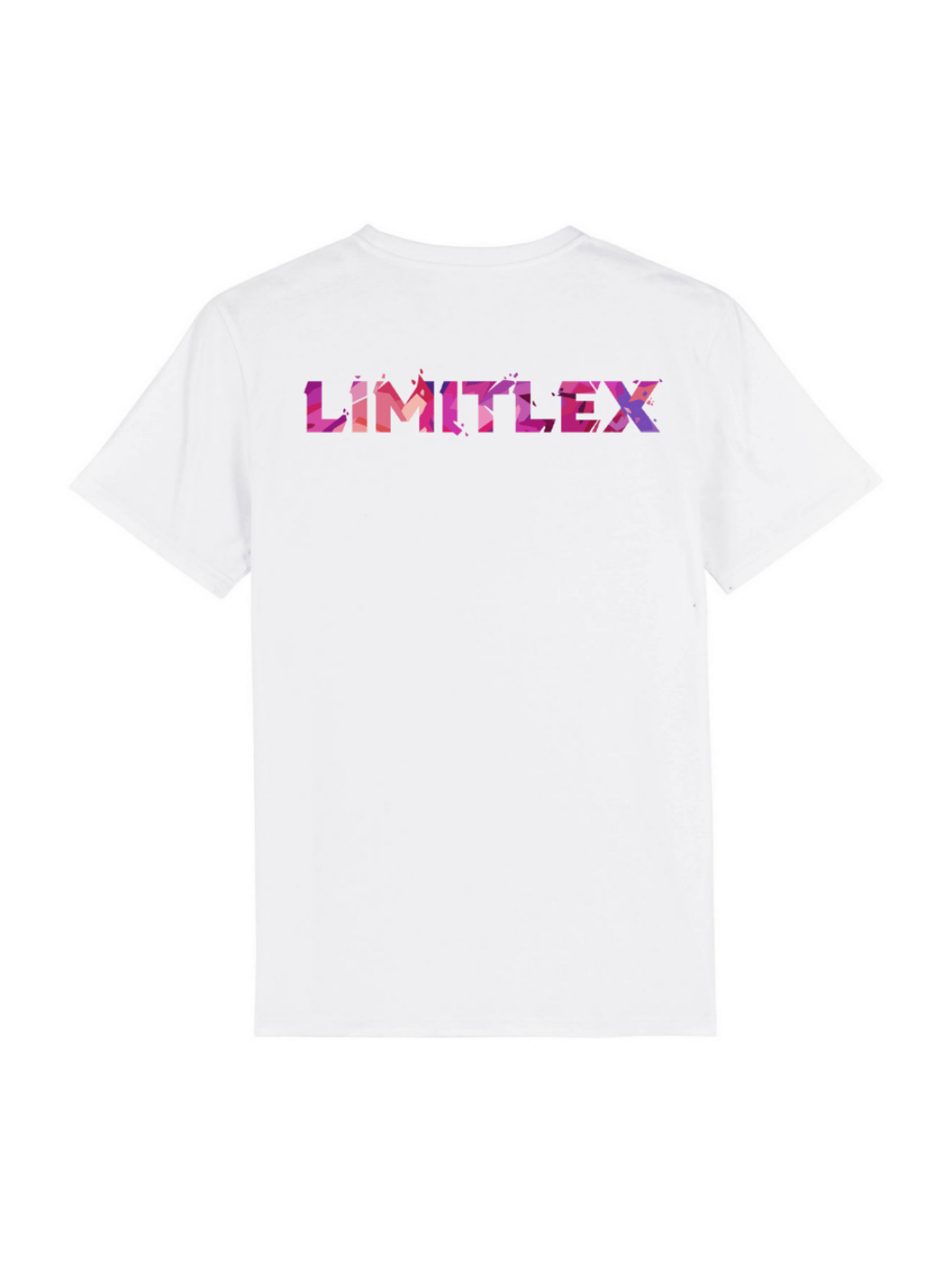 T-shirt essential Limitlex bianca con scritta sul retro.