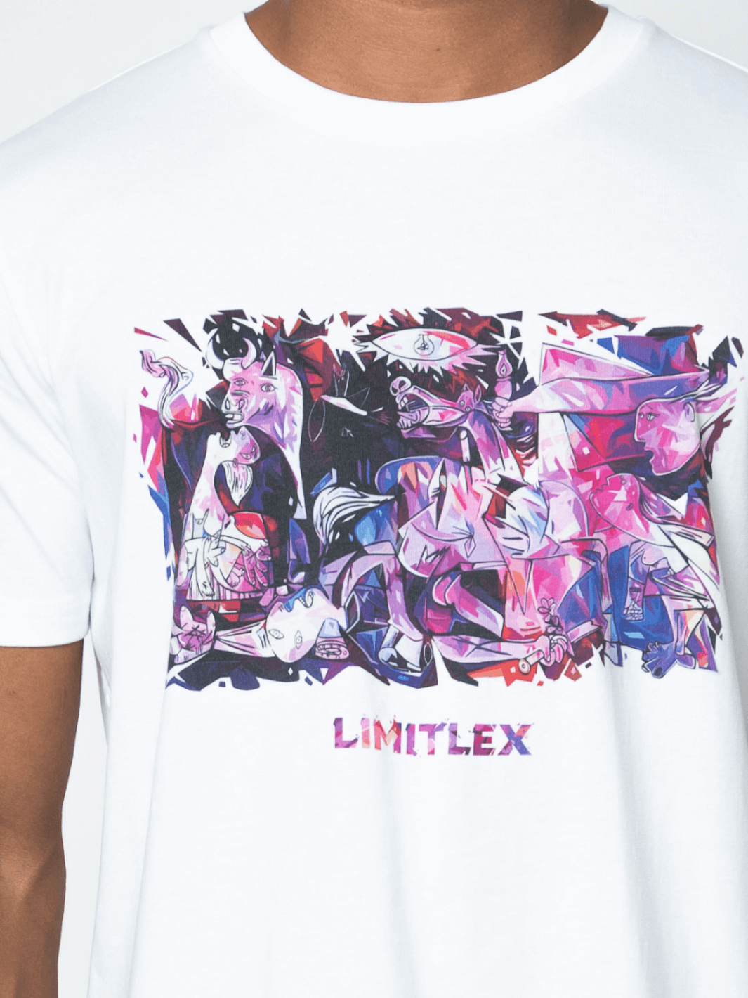 Zoom t-shirt bianca Limitlex con stampa Guernica.