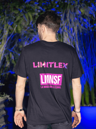 T-shirt nera Limitlex in collaborazione con La musica non si ferma.