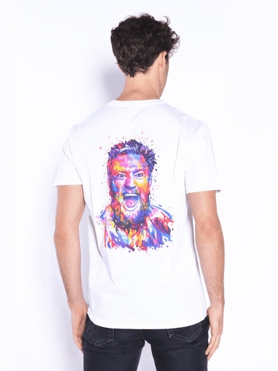 T-shirt bianca Limitlex con stampa Conor McGregor.
